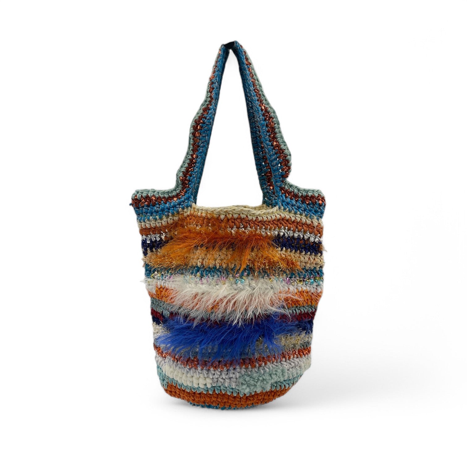 ILKNUR BAG - BLUE/CARAMEL S